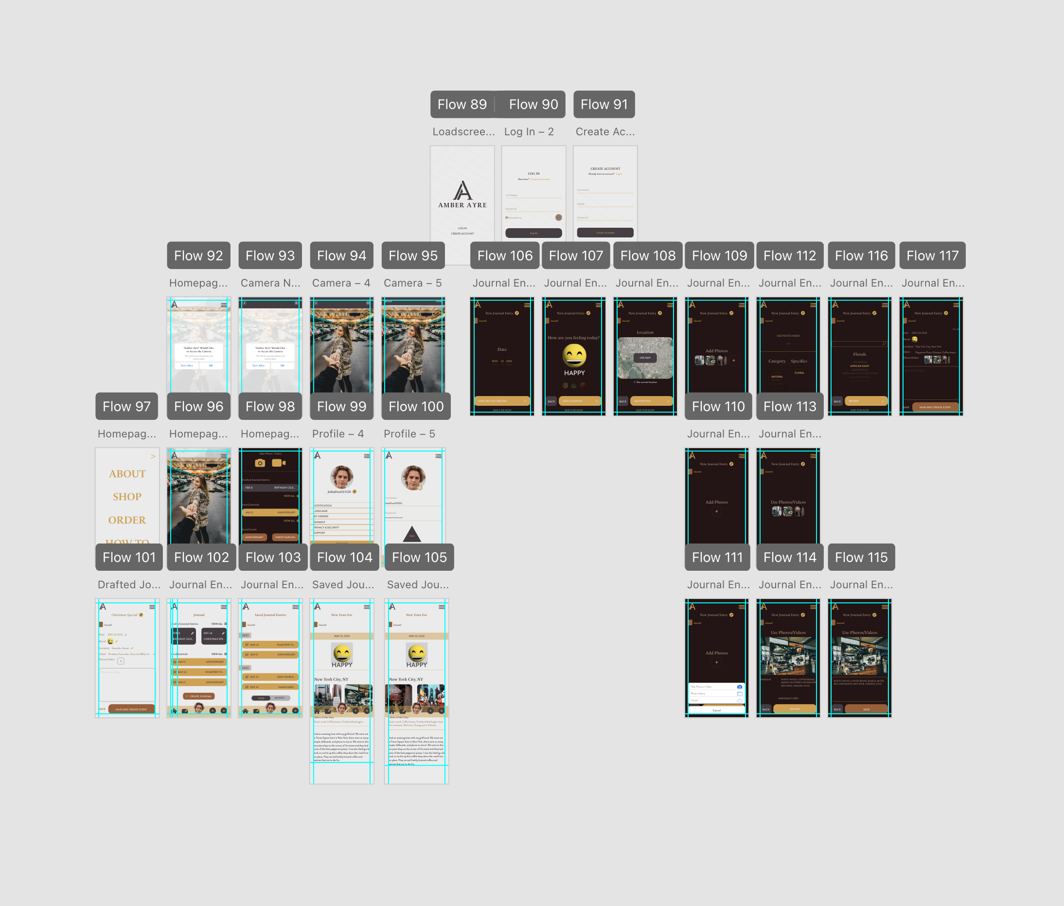 Amber Ayre Mobile App - User Flow Chart